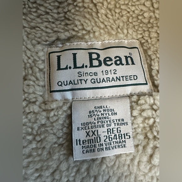 LL Bean Vintage Wool Sherpa Lined Vest  2XL Reg Adventure Hunting Outdoor Work - Picture 4 of 8